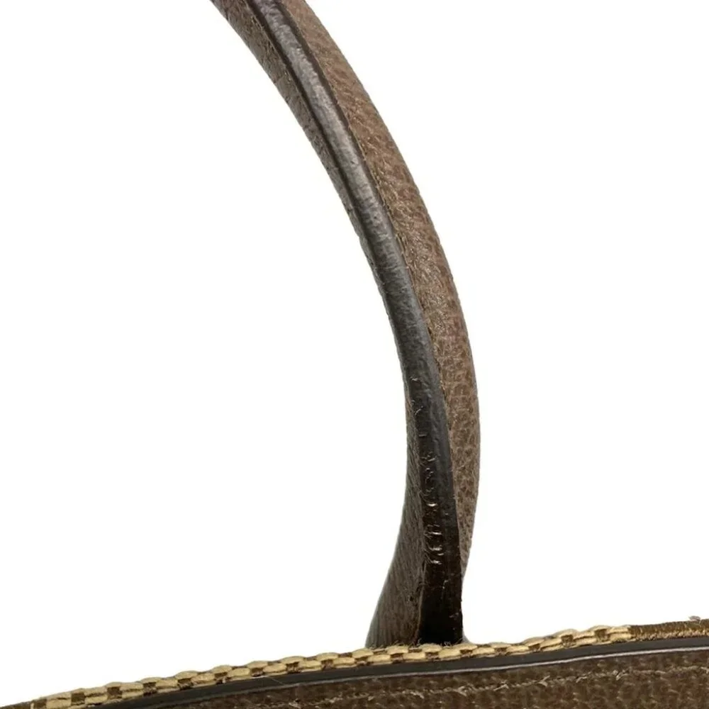 GUCCI JumboGG Tote Bag Beige Dark Brown Jacquard Leather Jumbo GG Canvas - Picture 10 of 15